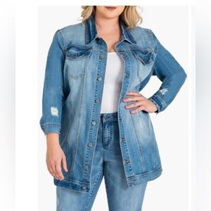Newer Standards & Practices Margot Longline Denim Jacket 1X